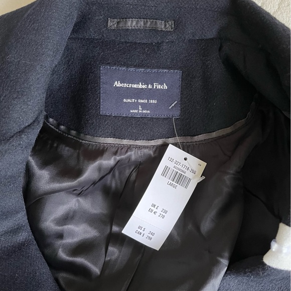 ๐ต Abercrombie & Fitch Topcoat Navy S - Picture 4 of 5